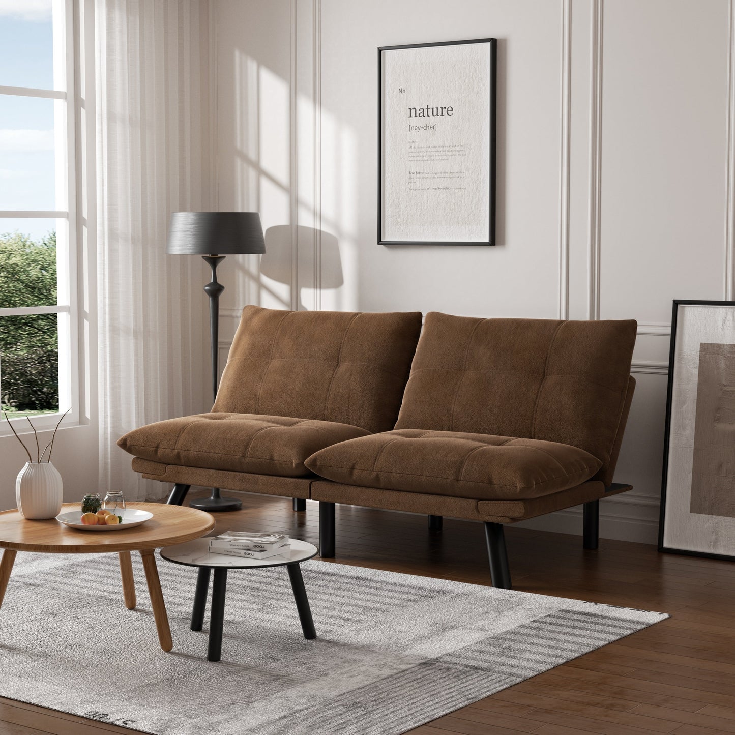 Divano moderno convertibile in tessuto da 70,9'' con schienale regolabile