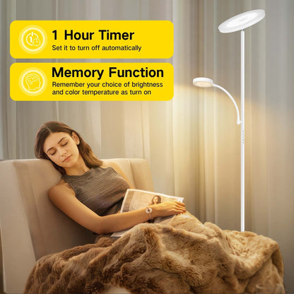 Lampada da terra Torchiere a 70 LED con controllo touch e telecomando - N/D