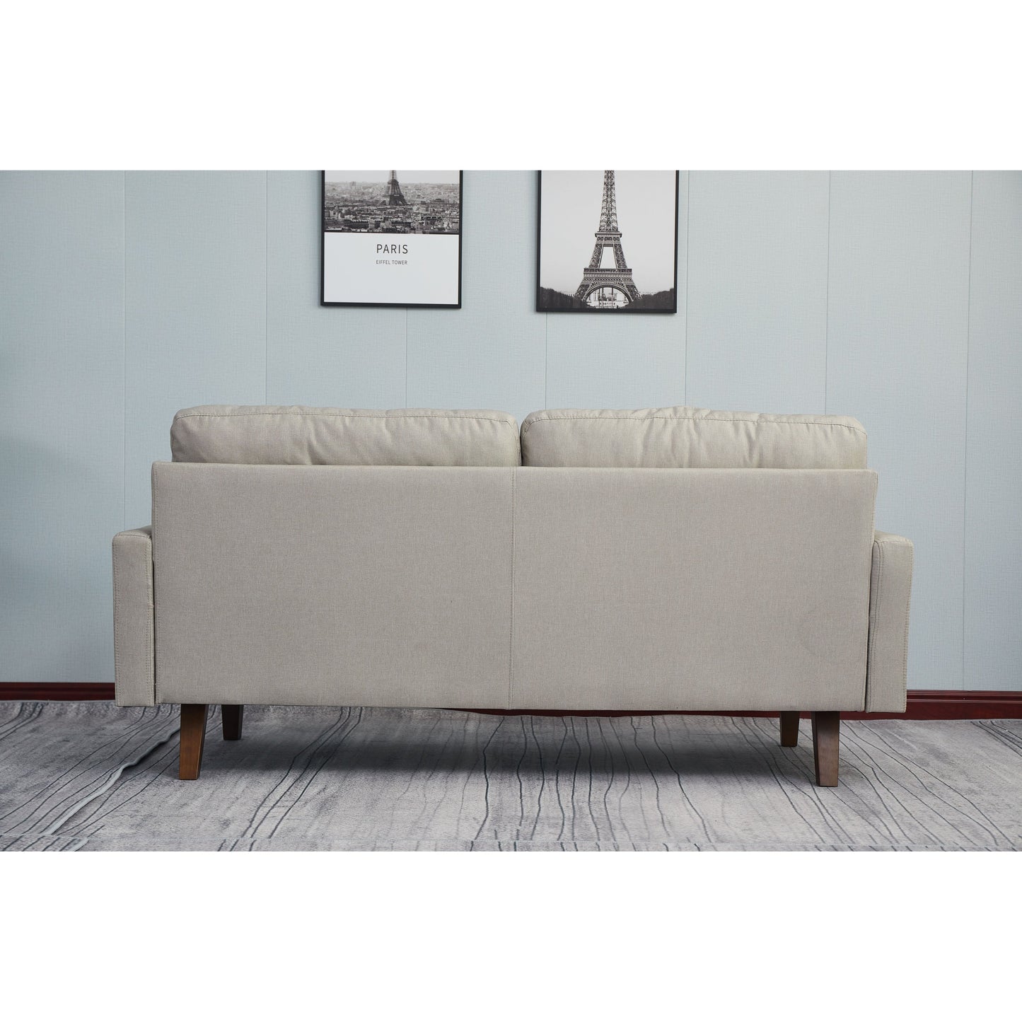 Divano Adelaide da 70'' con braccioli quadrati in lino