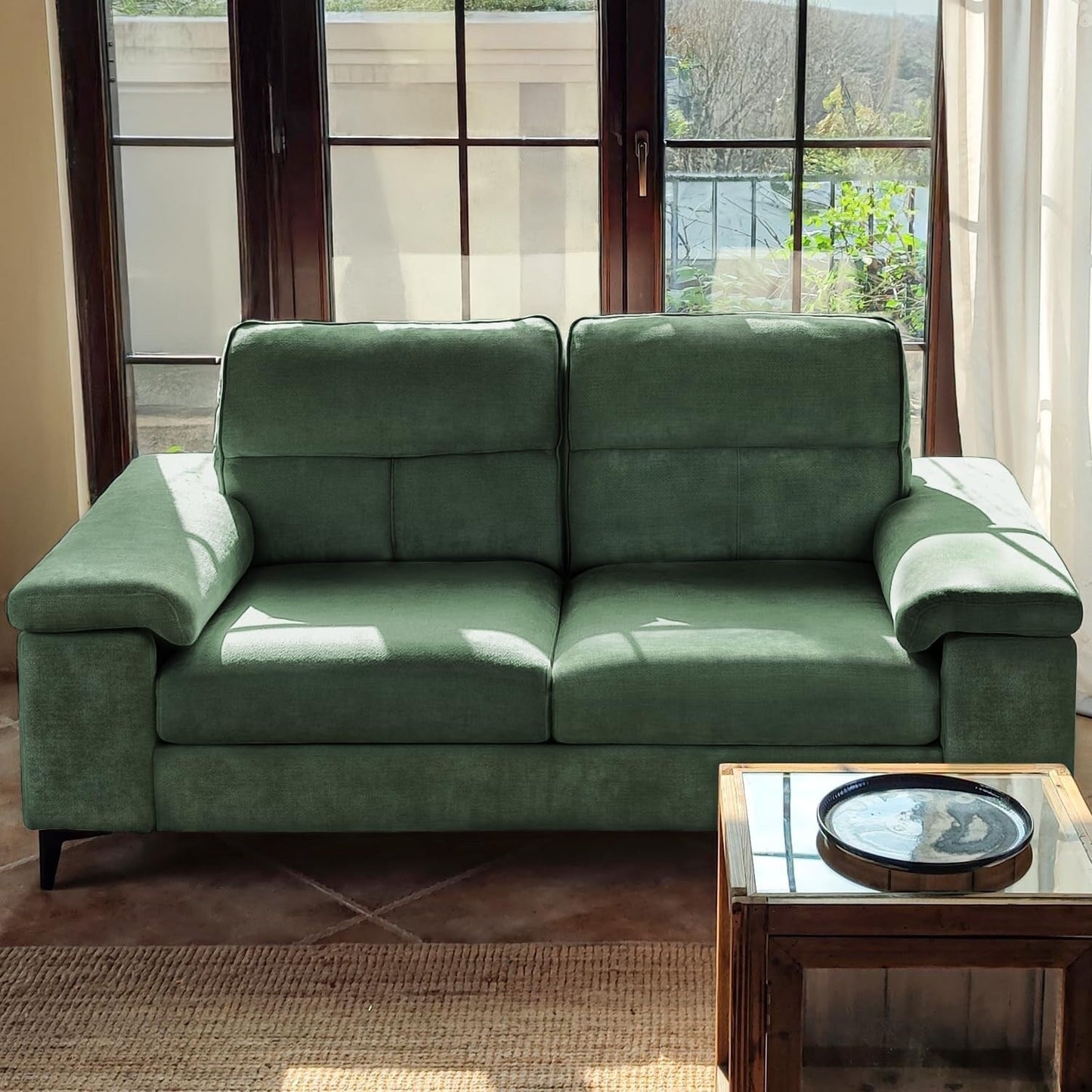 Divano a due posti in ciniglia da 71,25 pollici - Seduta profonda a 2 posti con 8 cuscini, bracciolo convertibile e rivestimento rimovibile