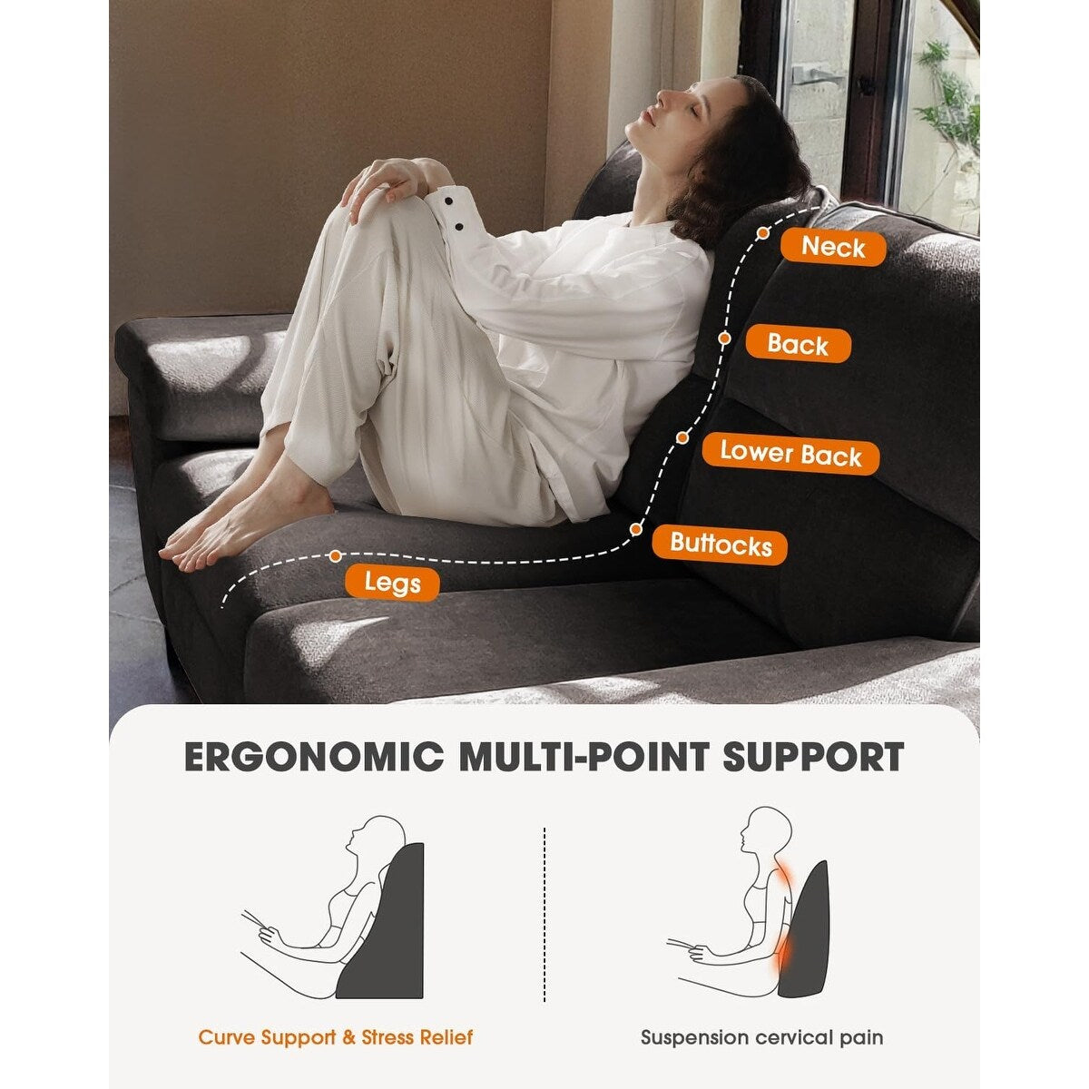 Divano a due posti in ciniglia da 71,25 pollici - Seduta profonda a 2 posti con 8 cuscini, bracciolo convertibile e rivestimento rimovibile