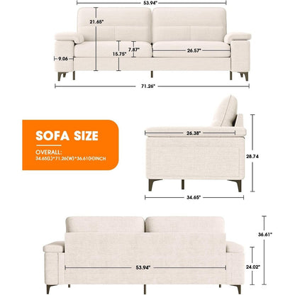 Divano a due posti in ciniglia da 71,25 pollici - Seduta profonda a 2 posti con 8 cuscini, bracciolo convertibile e rivestimento rimovibile