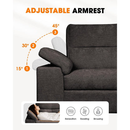 Divano a due posti in ciniglia da 71,25 pollici - Seduta profonda a 2 posti con 8 cuscini, bracciolo convertibile e rivestimento rimovibile