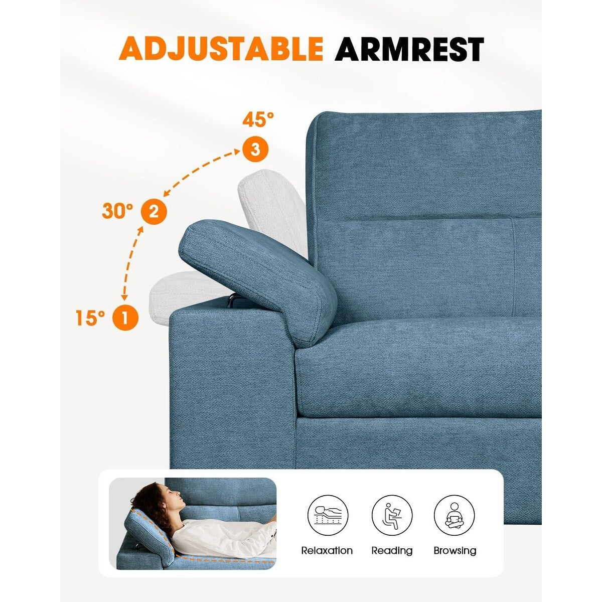 Divano a due posti in ciniglia da 71,25 pollici - Seduta profonda a 2 posti con 8 cuscini, bracciolo convertibile e rivestimento rimovibile