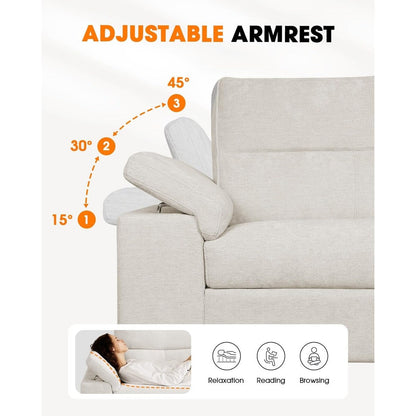 Divano a due posti in ciniglia da 71,25 pollici - Seduta profonda a 2 posti con 8 cuscini, bracciolo convertibile e rivestimento rimovibile