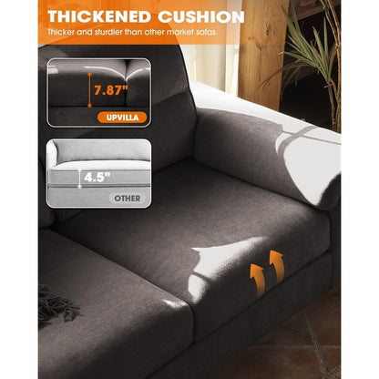 Divano a due posti in ciniglia da 71,25 pollici - Seduta profonda a 2 posti con 8 cuscini, bracciolo convertibile e rivestimento rimovibile