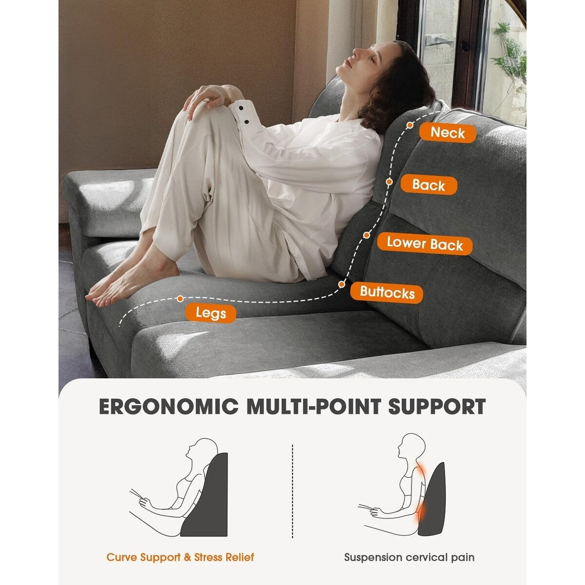 Divano a due posti in ciniglia da 71,25 pollici - Seduta profonda a 2 posti con 8 cuscini, bracciolo convertibile e rivestimento rimovibile