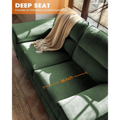 Divano a due posti in ciniglia da 71,25 pollici - Seduta profonda a 2 posti con 8 cuscini, bracciolo convertibile e rivestimento rimovibile