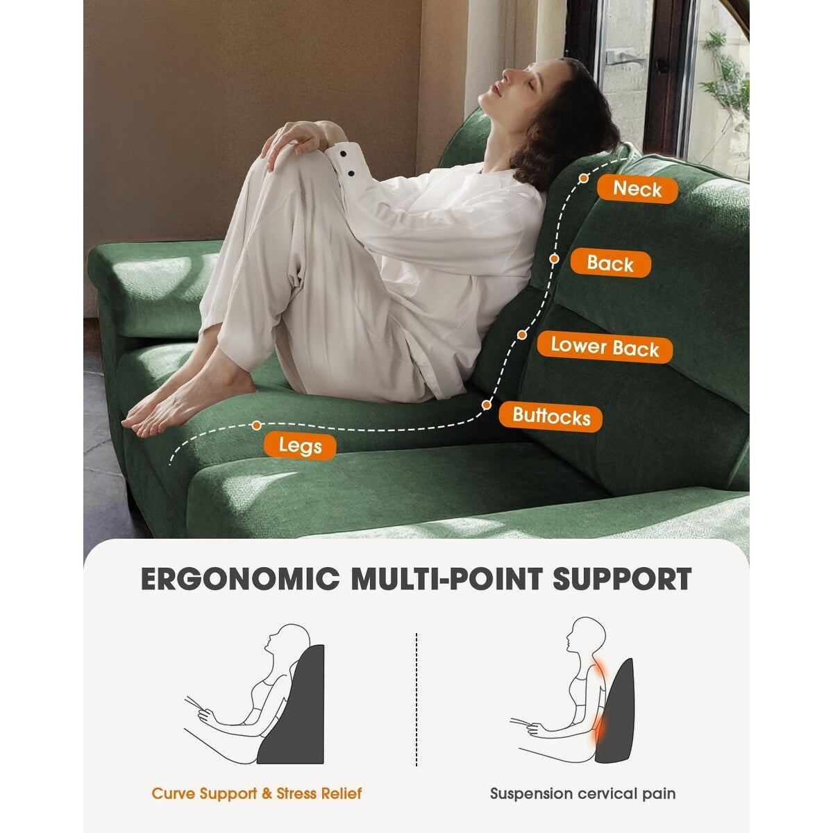 Divano a due posti in ciniglia da 71,25 pollici - Seduta profonda a 2 posti con 8 cuscini, bracciolo convertibile e rivestimento rimovibile