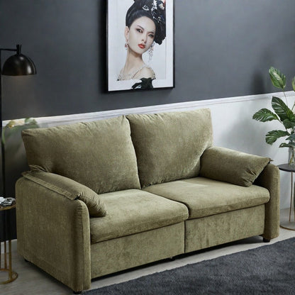 Divano a 2 posti in ciniglia da 71,28 pollici, comfort simile a una nuvola con spugna ad alta resilienza, design moderno e minimalista