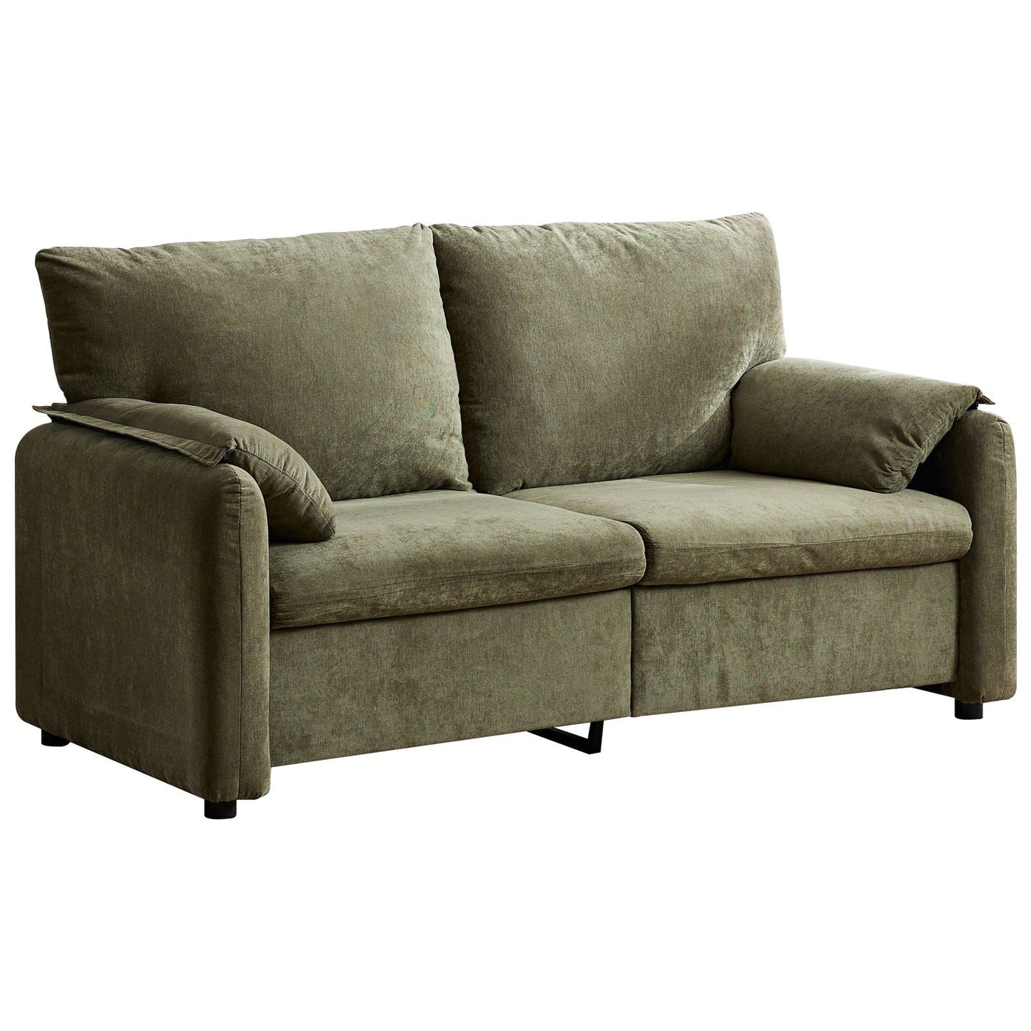 Divano a 2 posti in ciniglia da 71,28 pollici, comfort simile a una nuvola con spugna ad alta resilienza, design moderno e minimalista