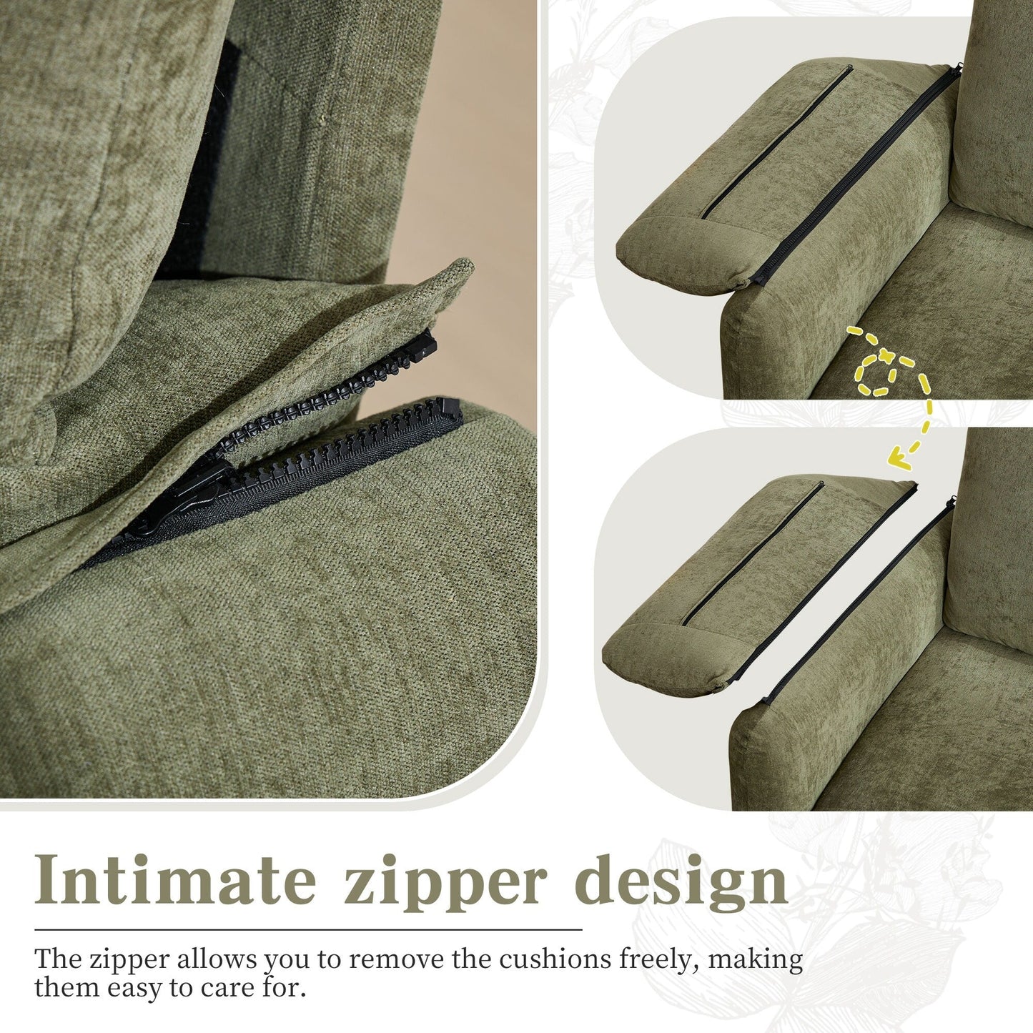 Divano a 2 posti in ciniglia da 71,28 pollici, comfort simile a una nuvola con spugna ad alta resilienza, design moderno e minimalista