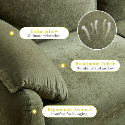 Divano a 2 posti in ciniglia da 71,28 pollici, comfort simile a una nuvola con spugna ad alta resilienza, design moderno e minimalista