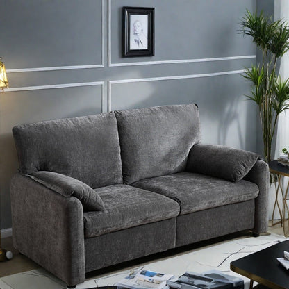 Divano a 2 posti in ciniglia da 71,28 pollici, comfort simile a una nuvola con spugna ad alta resilienza, design moderno e minimalista