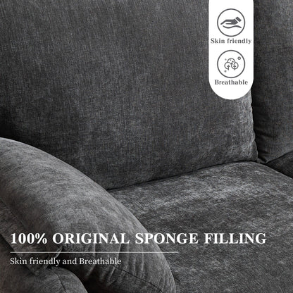 Divano a 2 posti in ciniglia da 71,28 pollici, comfort simile a una nuvola con spugna ad alta resilienza, design moderno e minimalista