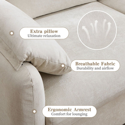 Divano a 2 posti in ciniglia da 71,28 pollici, comfort simile a una nuvola con spugna ad alta resilienza, design moderno e minimalista