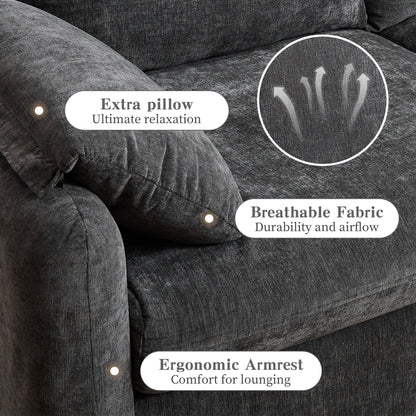 Divano a 2 posti in ciniglia da 71,28 pollici, comfort simile a una nuvola con spugna ad alta resilienza, design moderno e minimalista