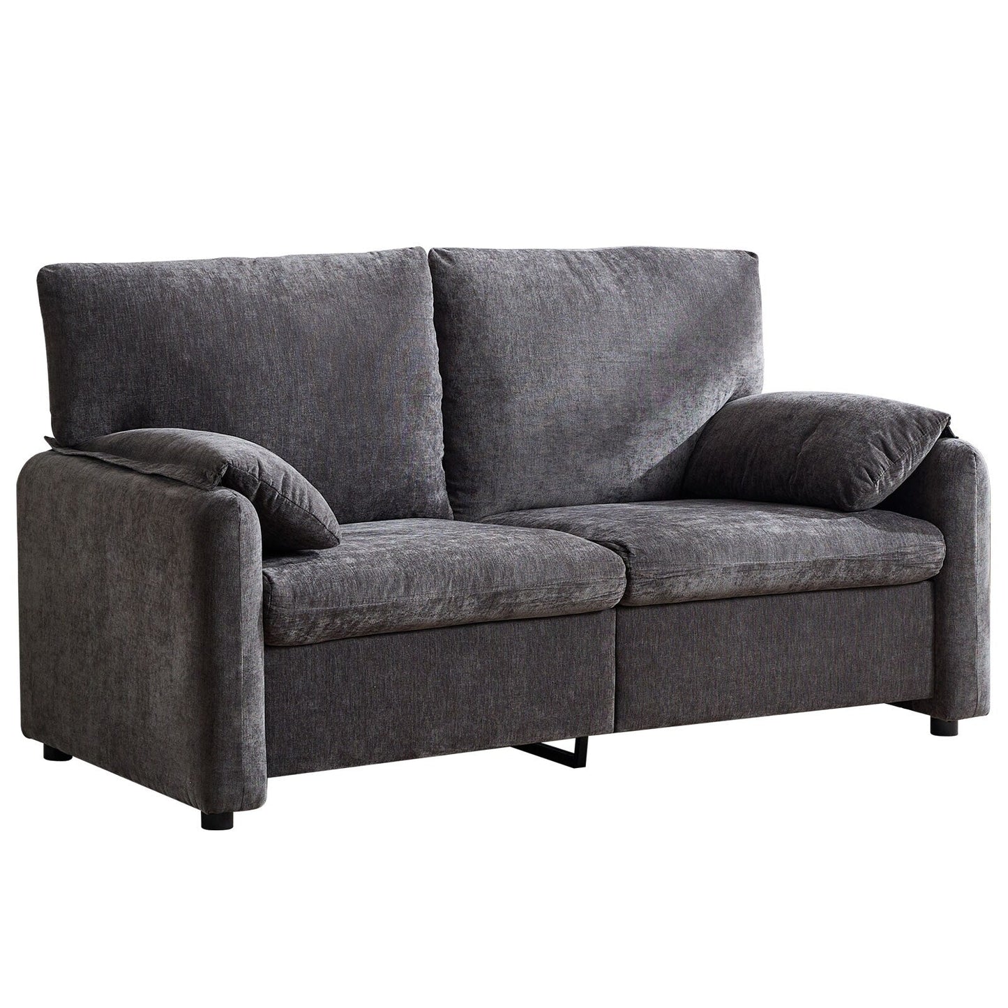 Divano a 2 posti in ciniglia da 71,28 pollici, comfort simile a una nuvola con spugna ad alta resilienza, design moderno e minimalista