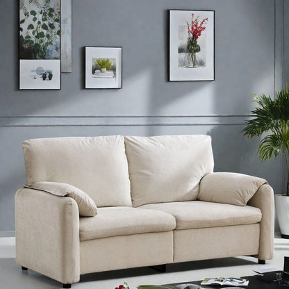 Divano a 2 posti in ciniglia da 71,28 pollici, comfort simile a una nuvola con spugna ad alta resilienza, design moderno e minimalista