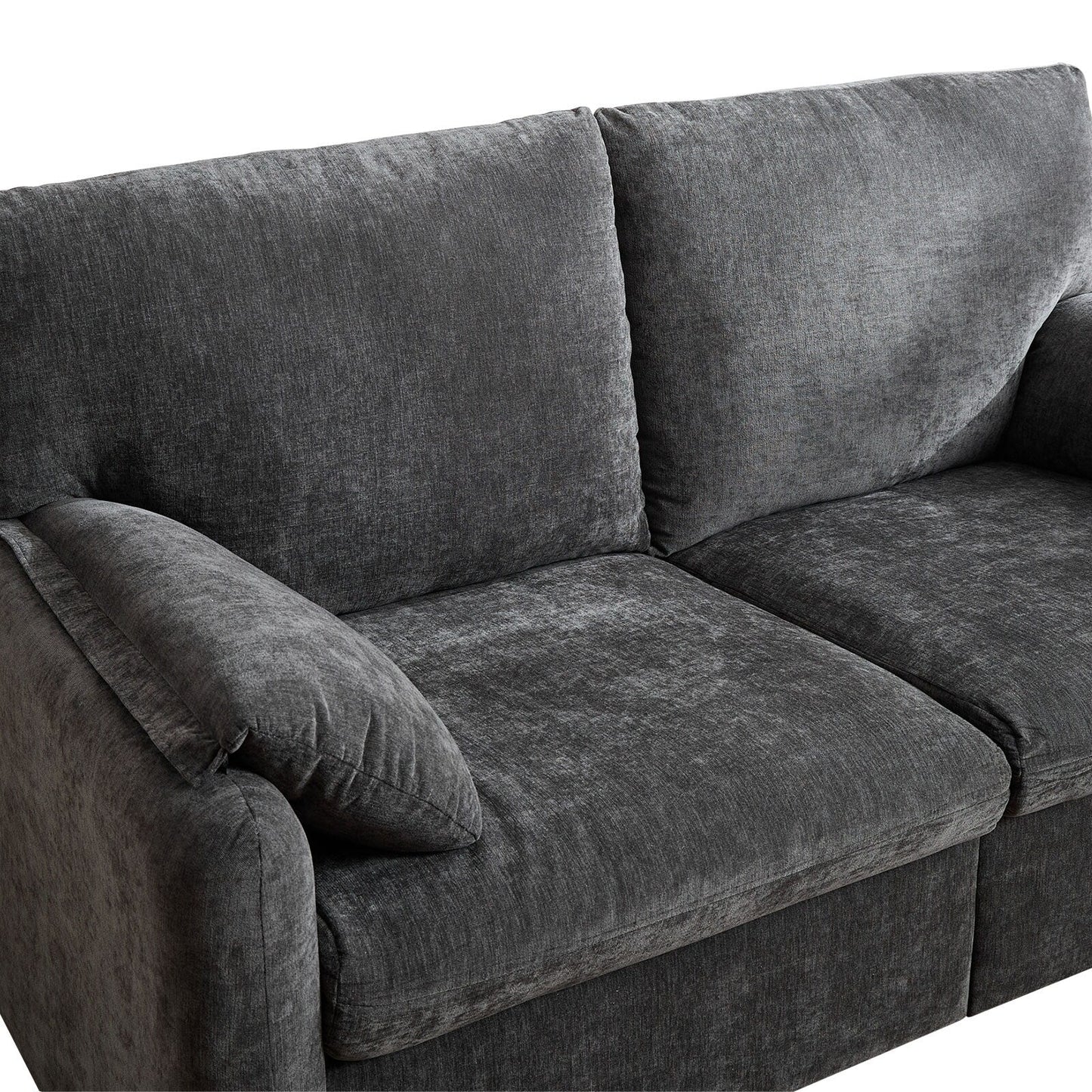 Divano a 2 posti in ciniglia da 71,28 pollici, comfort simile a una nuvola con spugna ad alta resilienza, design moderno e minimalista