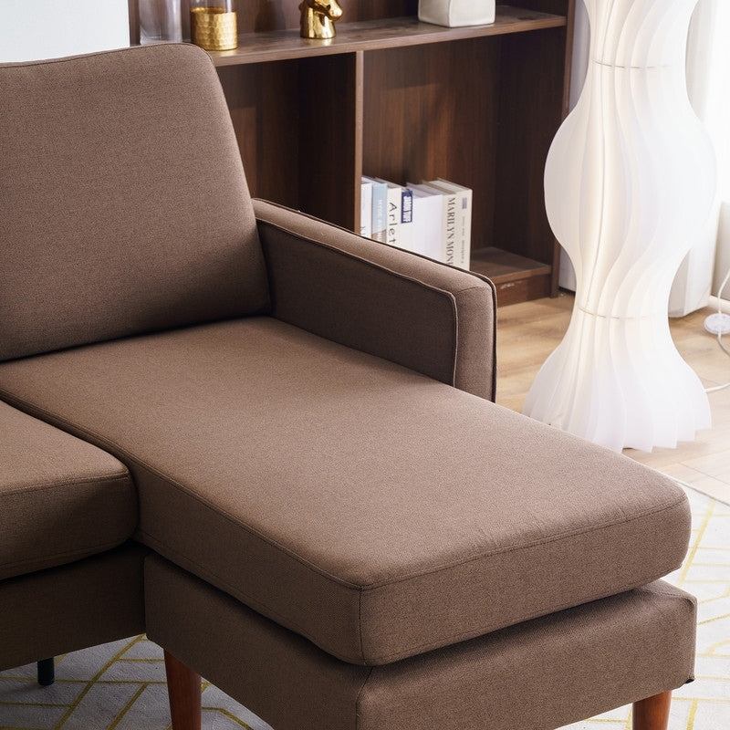 Divano modulare da interno per 3 persone con bracciolo americano in lino da 71,65 W. con pedale Concubine, colore beige