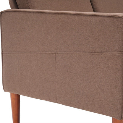 Divano modulare da interno per 3 persone con bracciolo americano in lino da 71,65 W. con pedale Concubine, colore beige