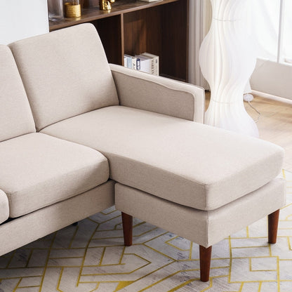 Divano modulare da interno per 3 persone con bracciolo americano in lino da 71,65 W. con pedale Concubine, colore beige