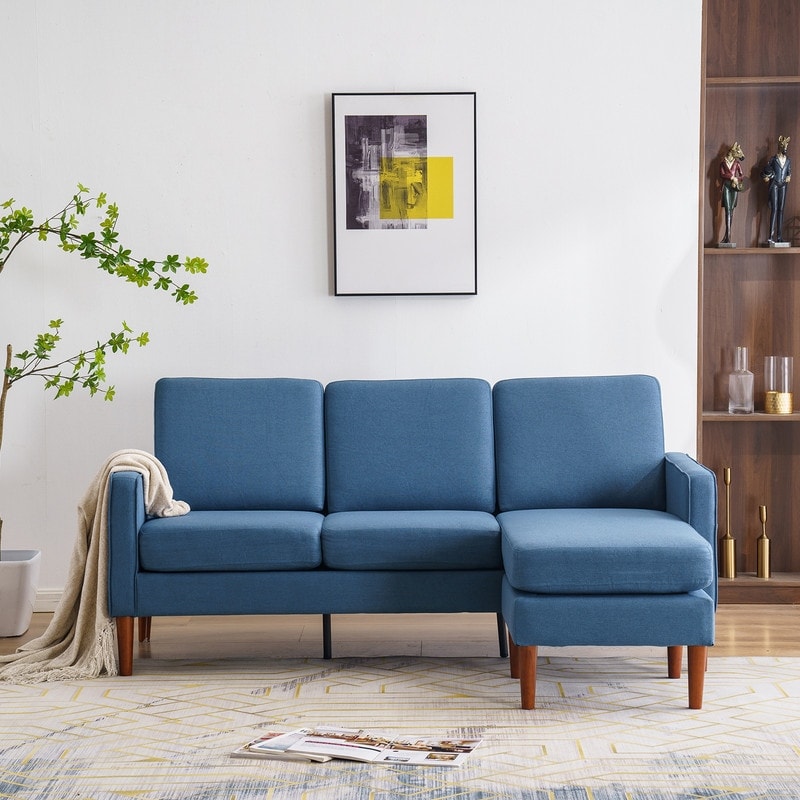 Divano modulare da interno per 3 persone con bracciolo americano in lino da 71,65 W. con pedale Concubine, colore beige