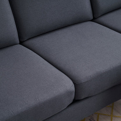 Divano modulare da interno per 3 persone con bracciolo americano in lino da 71,65 W. con pedale Concubine, colore beige