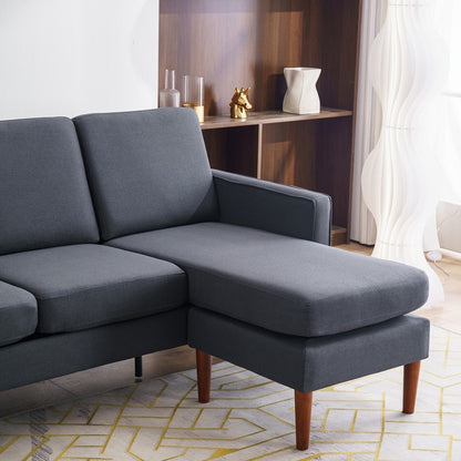 Divano modulare da interno per 3 persone con bracciolo americano in lino da 71,65 W. con pedale Concubine, colore beige