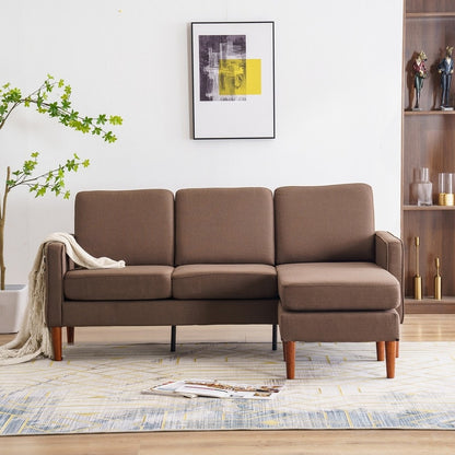 Divano modulare da interno per 3 persone con bracciolo americano in lino da 71,65 W. con pedale Concubine, colore beige