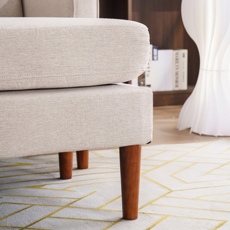 Divano modulare da interno per 3 persone con bracciolo americano in lino da 71,65 W. con pedale Concubine, colore beige