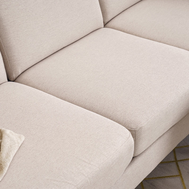 Divano modulare da interno per 3 persone con bracciolo americano in lino da 71,65 W. con pedale Concubine, colore beige