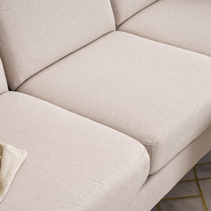 Divano modulare da interno per 3 persone con bracciolo americano in lino da 71,65 W. con pedale Concubine, colore beige