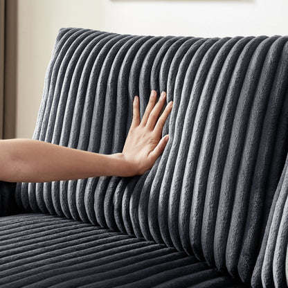 Divano a due posti in tessuto 71 con bracciolo contenitore quadrato e porta USB per soggiorno