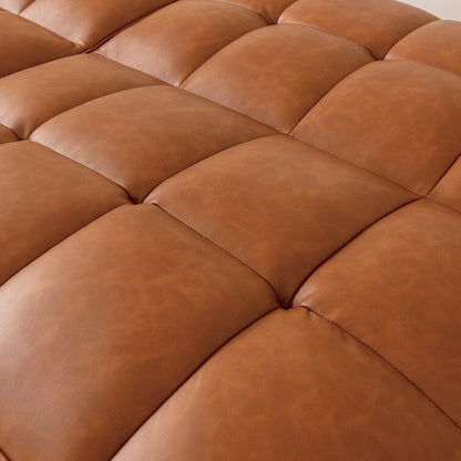 Divano moderno trasformabile in similpelle senza braccioli con schienale diviso