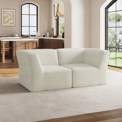 Divano componibile modulare in velluto a coste completamente modellato in spugna da 71 W