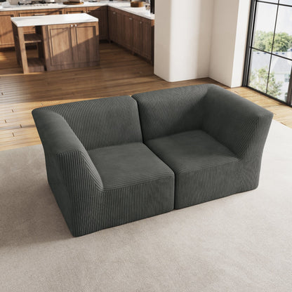 Divano componibile modulare in velluto a coste completamente modellato in spugna da 71 W