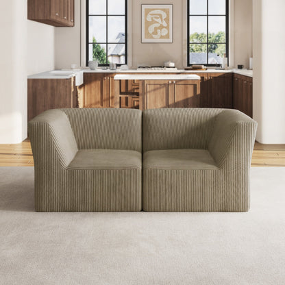 Divano componibile modulare in velluto a coste completamente modellato in spugna da 71 W