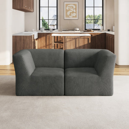 Divano componibile modulare in velluto a coste completamente modellato in spugna da 71 W