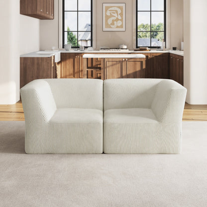 Divano componibile modulare in velluto a coste completamente modellato in spugna da 71 W