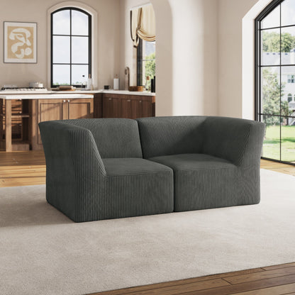 Divano componibile modulare in velluto a coste completamente modellato in spugna da 71 W