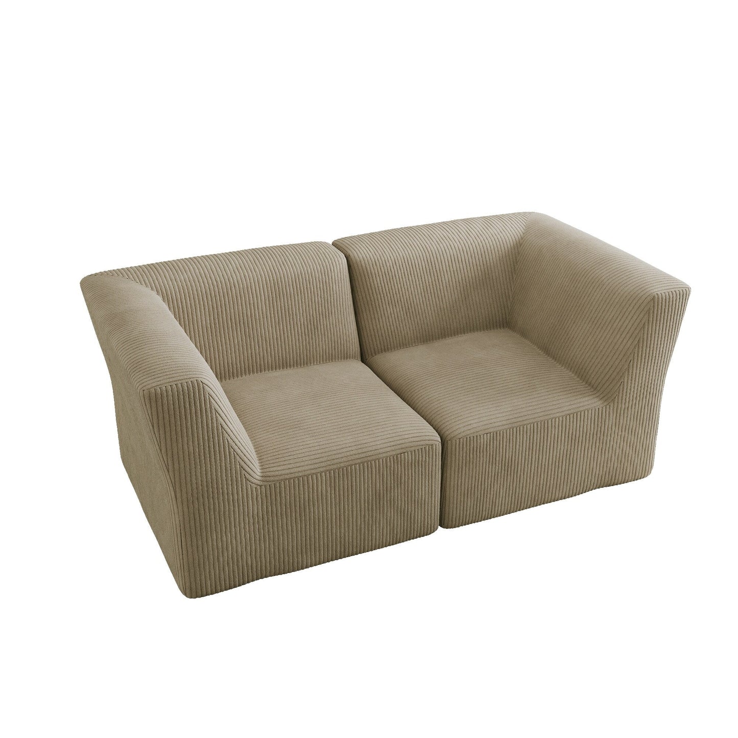 Divano componibile modulare in velluto a coste completamente modellato in spugna da 71 W