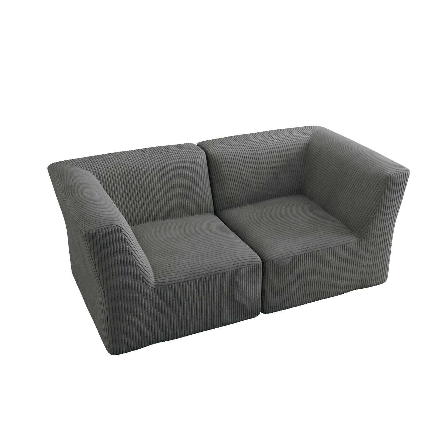 Divano componibile modulare in velluto a coste completamente modellato in spugna da 71 W