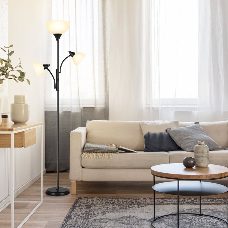 Lampada da terra moderna Torchiere da 71'' con luci di lettura regolabili - N/D