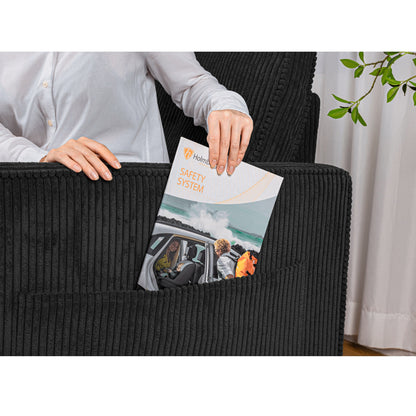 Divano a 3 posti in velluto a coste 72.64 con cuscini in spugna ad alta densità e molle