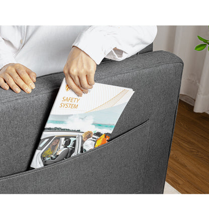 Divano a 3 posti in lino 72.64 con cuscini in spugna ad alta densità per soggiorno, camera da letto