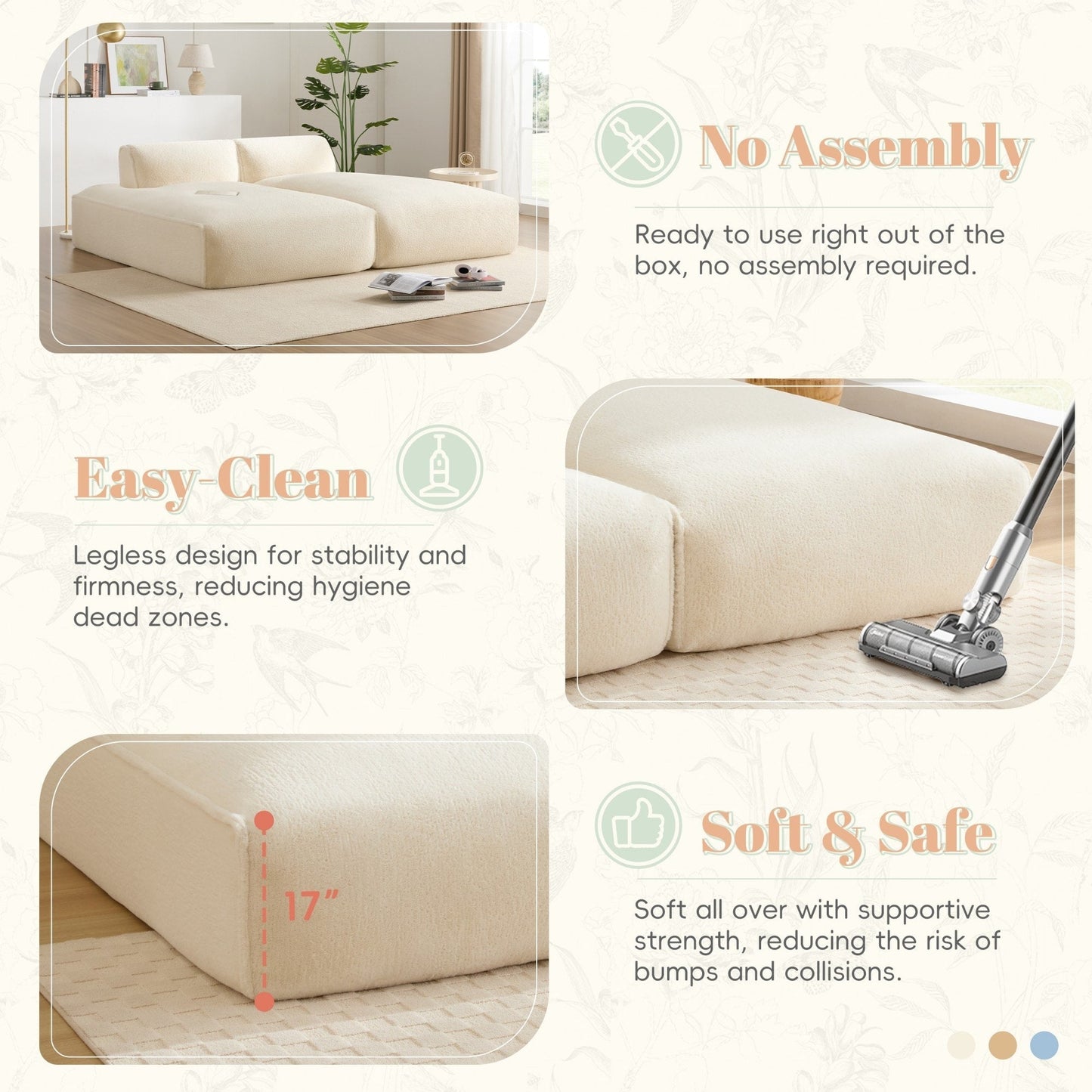 72 Divano letto modulare oversize imbottito in schiuma compressa