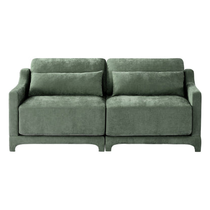 Divano 3 posti in ciniglia 73.2 con 2 cuscini lombari per soggiorno