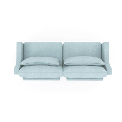 Divano 3 posti in ciniglia 73.2 con 2 cuscini lombari per soggiorno